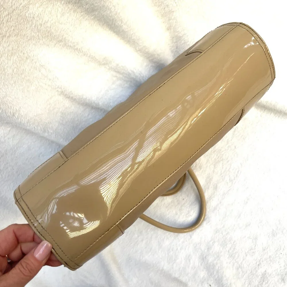 Tory Burch Nude Coated canvas and patent leather Ella tote bag